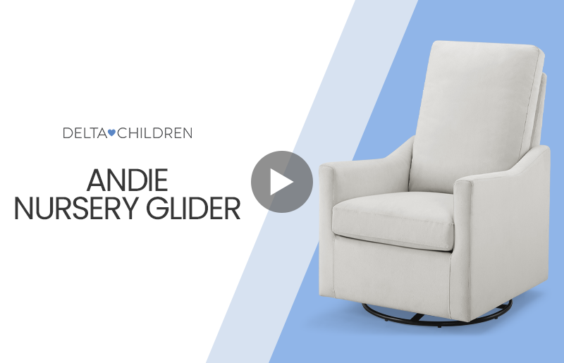 Andie Nursery Glider Swivel Chair with Stain-Resistant LiveSmart